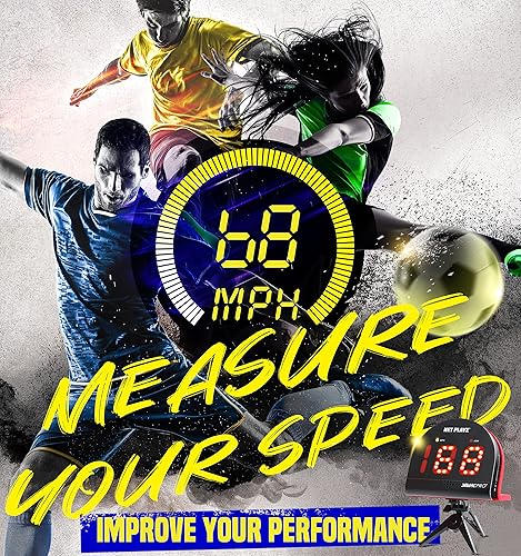 Miniatura 2 de NET PLAYZ Radar de velocidad de fútbol, detección de velocidad de tiro de potencia de disparo, sensores de pistola de radar deportiva (manos