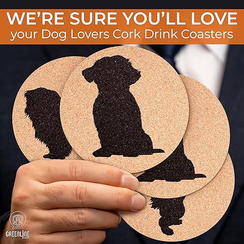 Miniatura 5 de Shih Tzu Lovers - Juego de 4 posavasos de corcho para perros con parte inferior protectora, posavasos decorativos Shih Tzu para bebidas, gran idea