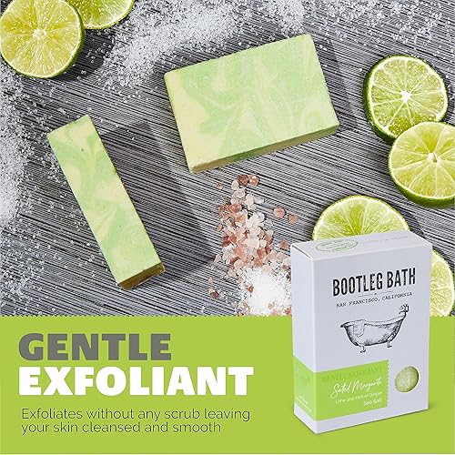 Miniatura 2 de Jabón en barra exfoliante suave natural, margarita salada, aroma cítrico con sal marina, jabón corporal para hombres y mujeres, respetuoso con el