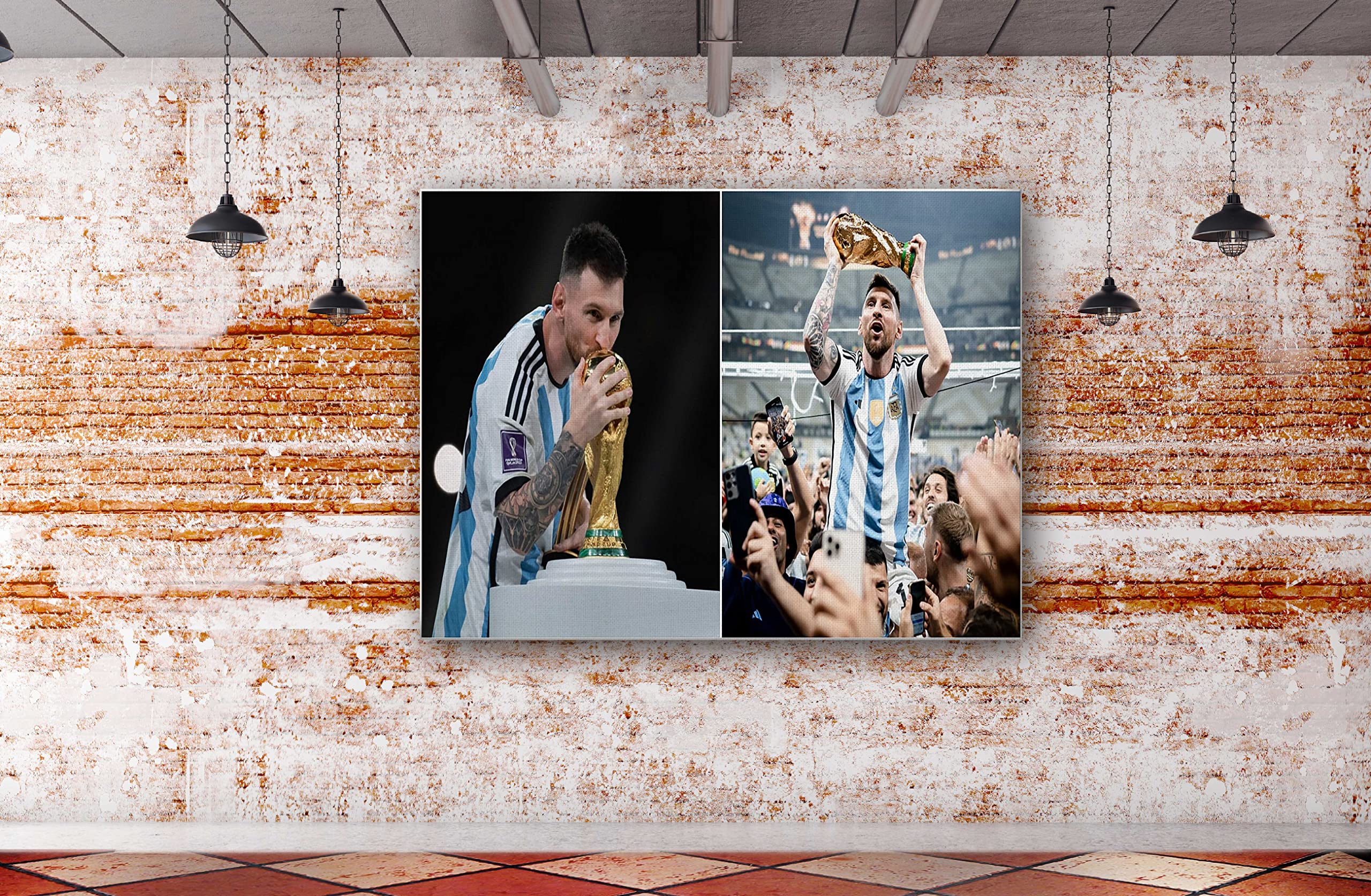 Poster Encadré Lionel Messi – Argentine – Toile Décorative Murale 30x42 Cm