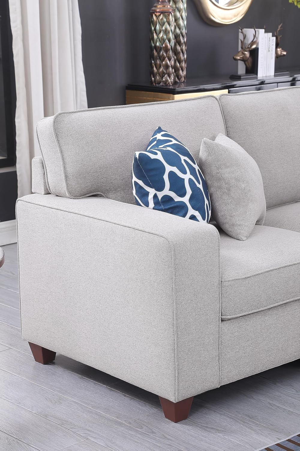 Devion Furniture Aryton Sectional, Light Grey