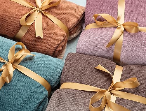 Miniatura 3 de Chanasya Manta acrílica súper suave con borlas en degradado degradado de alta calidad, cálida, acogedora, ligera, esponjosa para cama, sofá, cama,