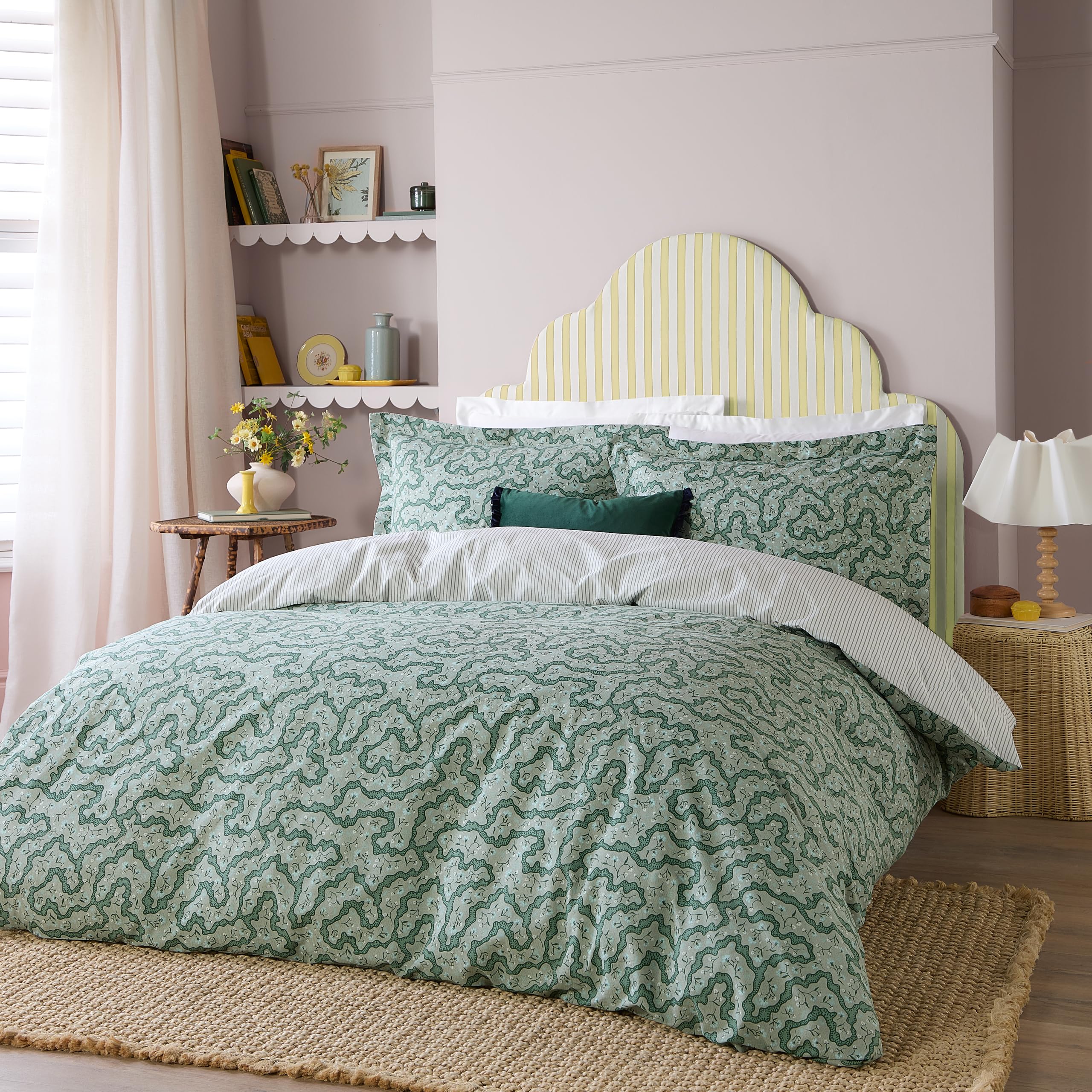 Brianna Cotton Striped Duvet Cover Set with Pillowcases Included