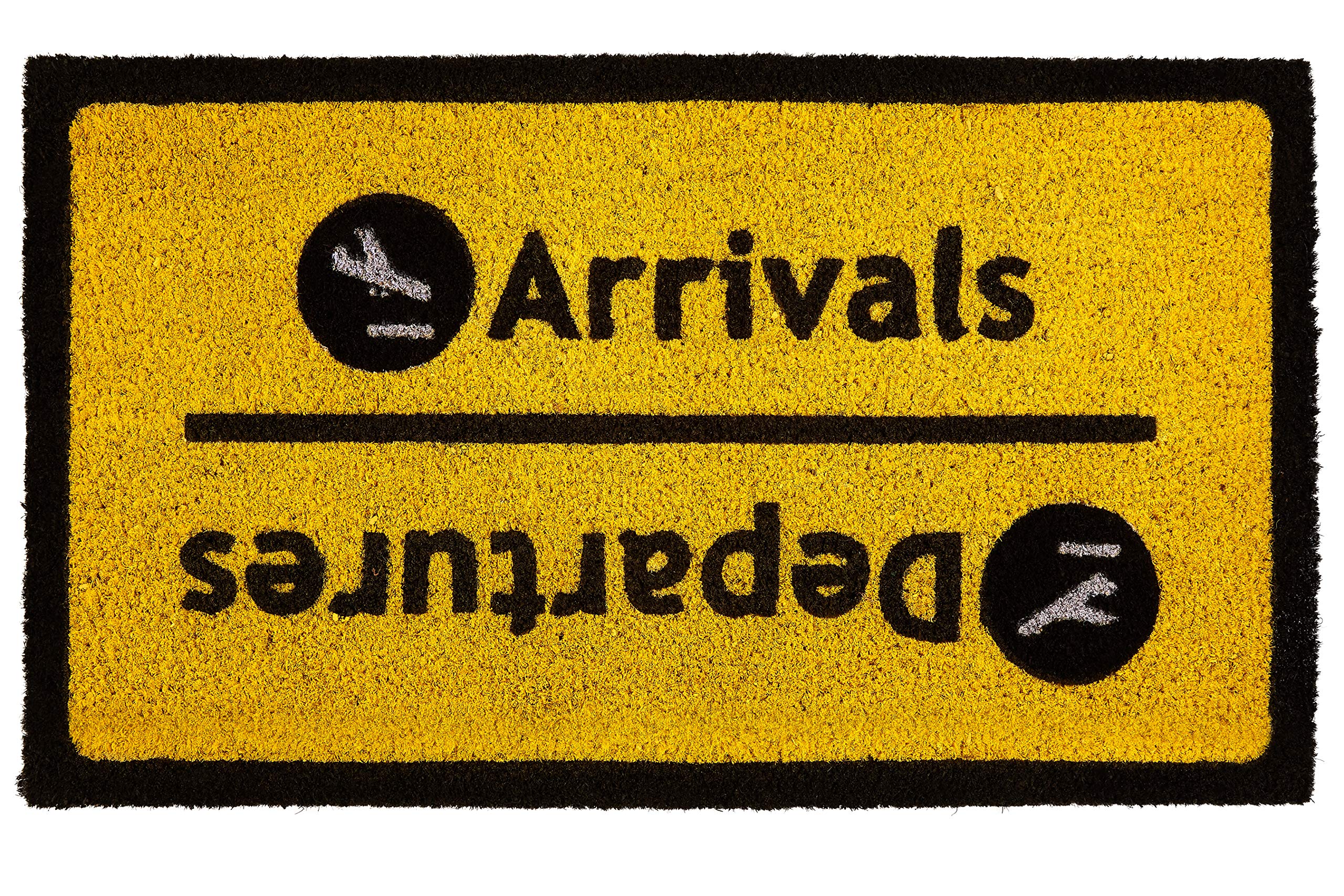 Premier Housewares Interiors By Premier Arrival Departure Doormat Yellow/Black