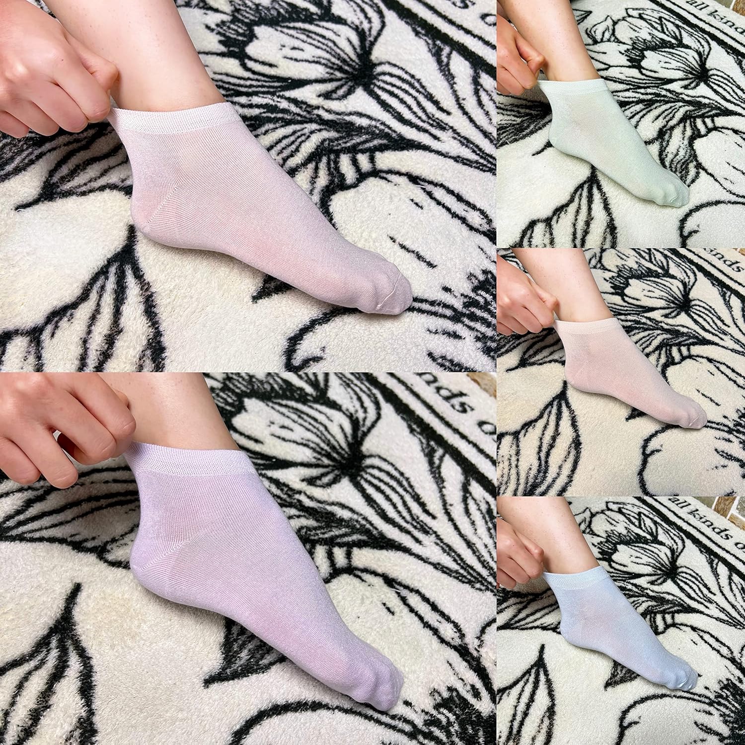 SERISIMPLE Women Viscose Bamboo Ankle Socks Low Cut Thin Sock Lightweight Pastal Color Soft Sock 5 Pairs - Image 2