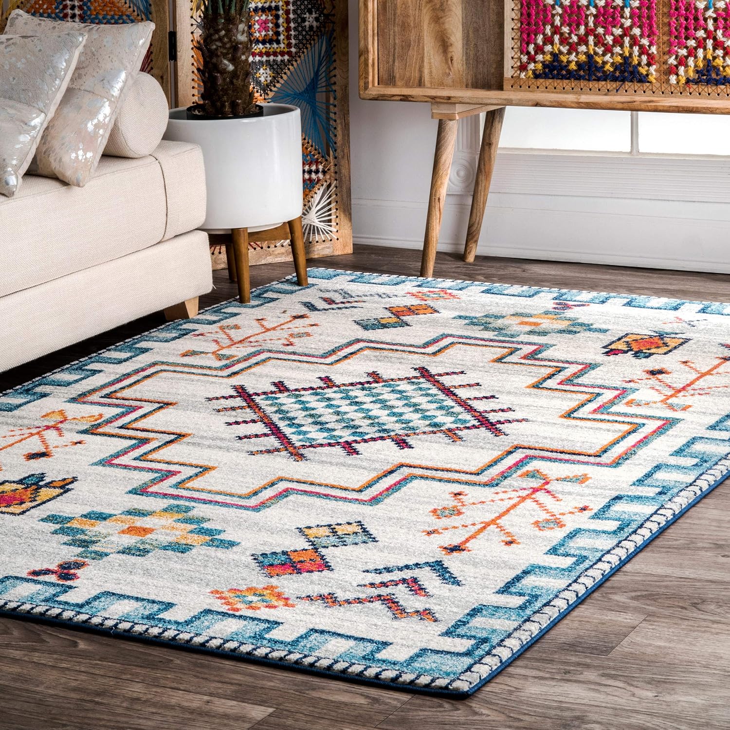 nuLOOM Richelle Tribal Medallion Area Rug, 5x7, Blue 5' x 7' 5" Blue