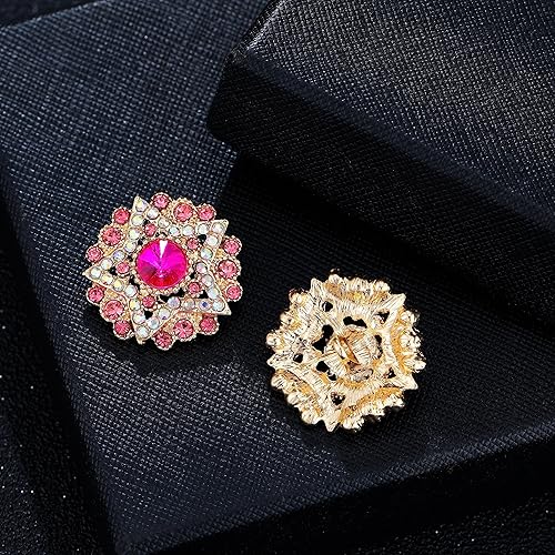 Miniatura 10 de 4 botones de diamantes de imitación, adornos de cristal para ropa, joyería, decoración de bricolaje, para manualidades, boda, novia (azul ácido)