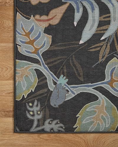 Miniatura 4 de Justina Blakeney x Loloi Pisolino Collection PSO-07 - Alfombra decorativa negra y multicolor de 3 pies 6 pulgadas x 5 pies 6 pulgadas