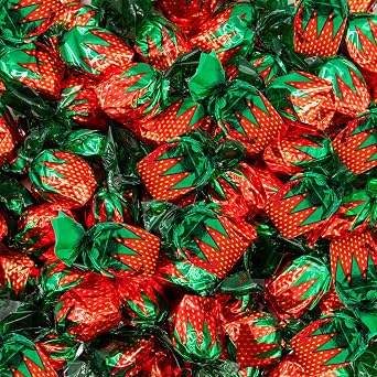 Arcor Strawberry Bon Bons Individually Wrapped Hard Candy, 2 Lb Bag | Filled Hard Candy, Nostalgic Candy
