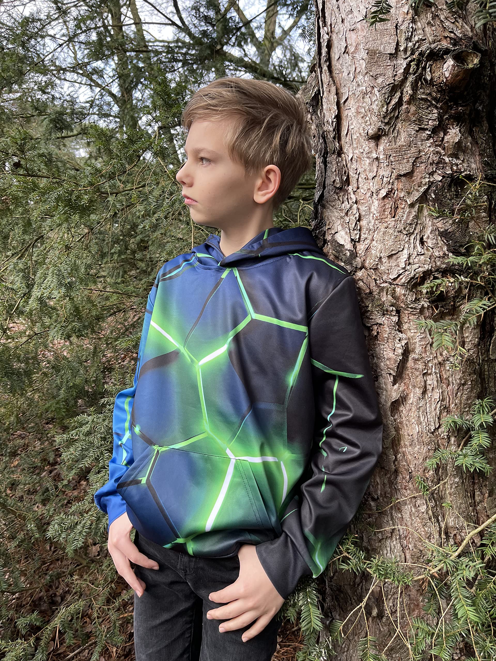 ALISISTER Hoodie Jungen 3D Lustig Gedruckt Kapuzenpullover Kinder Mädchen Langarm Pullover Sweatshirt Alter 4-16