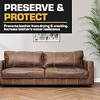 Vista 4 de FORTIVO Bálsamo de cuero con aceite de visón, kit de reparación de sofá, tinte para cuero y restaurador para muebles, color negro