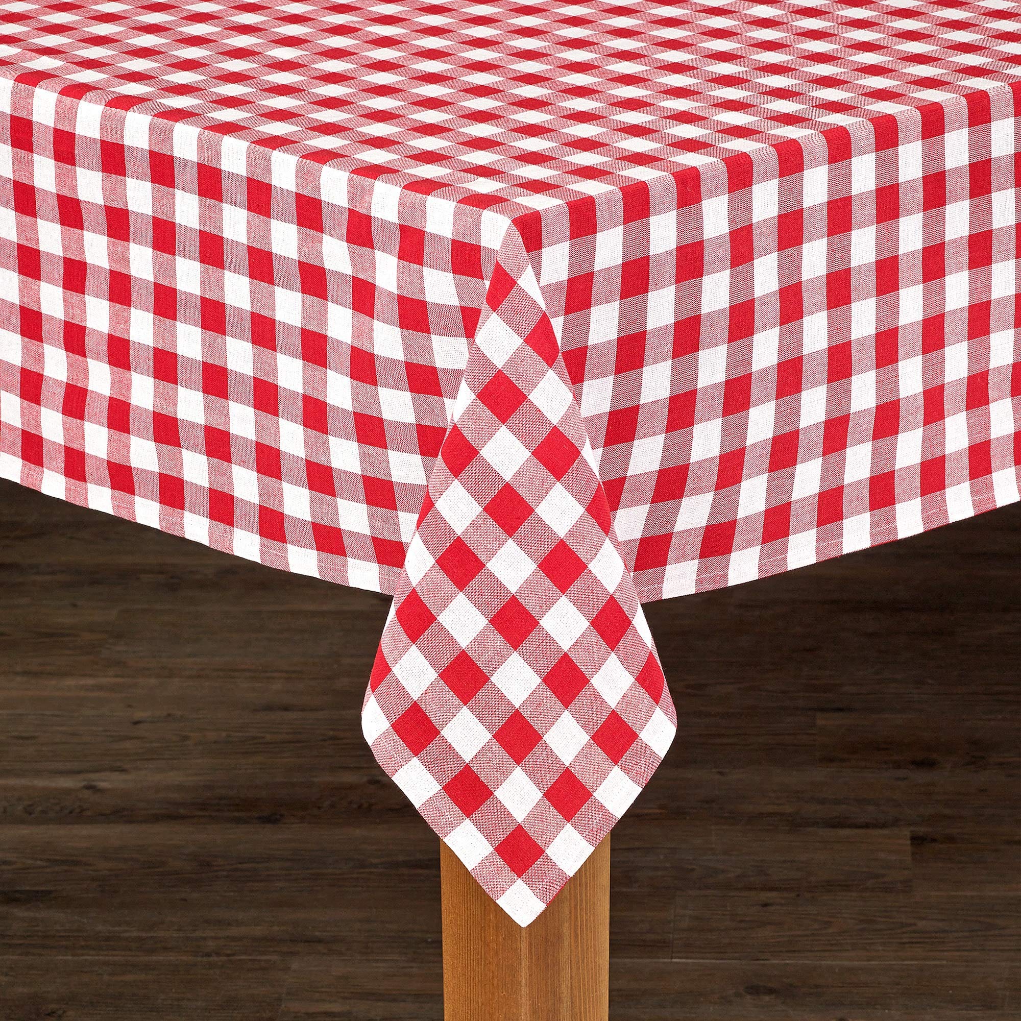 Lintex Linens Buffalo Check Cotton Imported Tablecloth Red Square