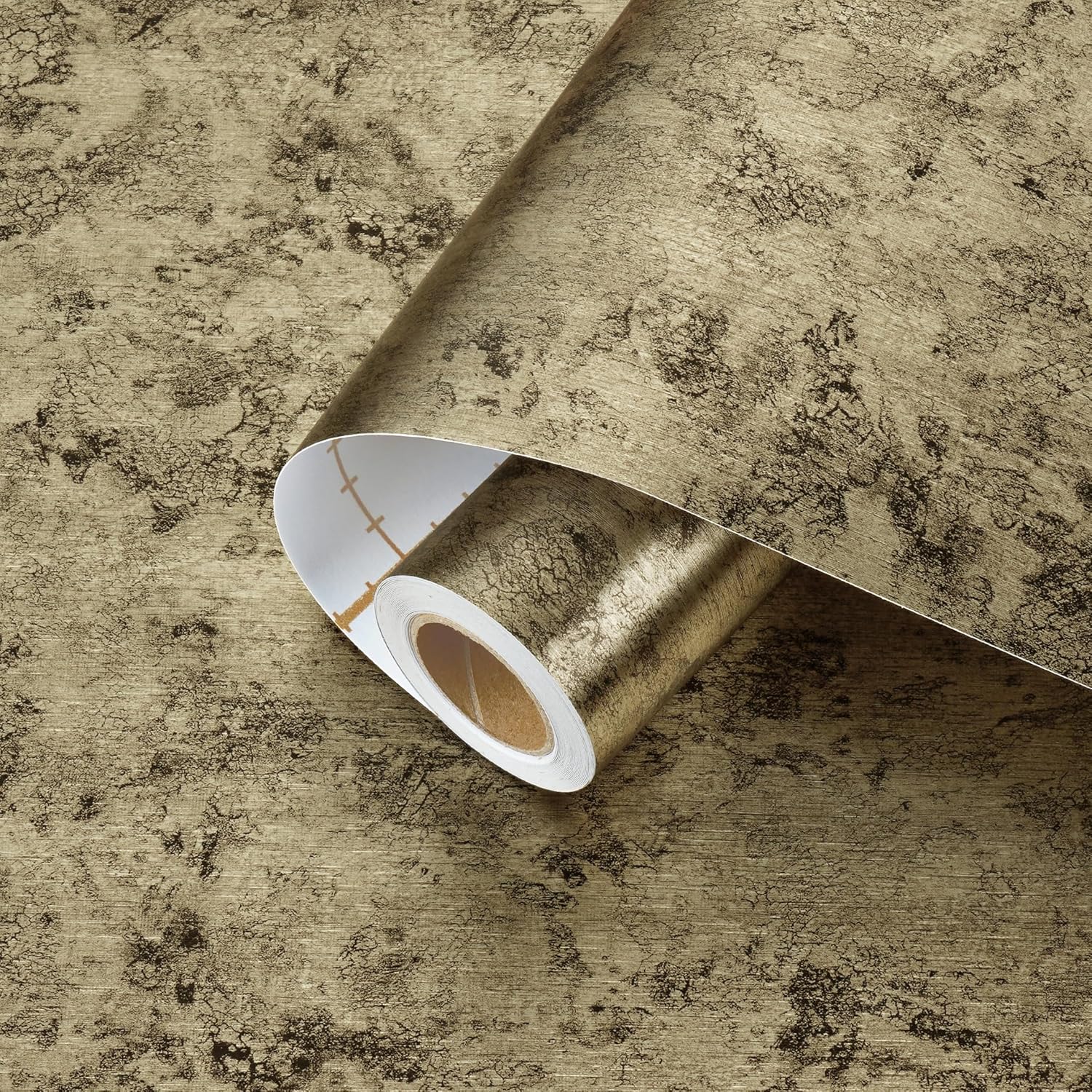 Luxury Gold Metallic Wallpaper Vintage Metal Black Gold Contact Paper for Countertops Removable Mid Century Copper Golden Wallpaper Peel and Stick for Bathroom Bedroom Cabinets 15.8" x 80"