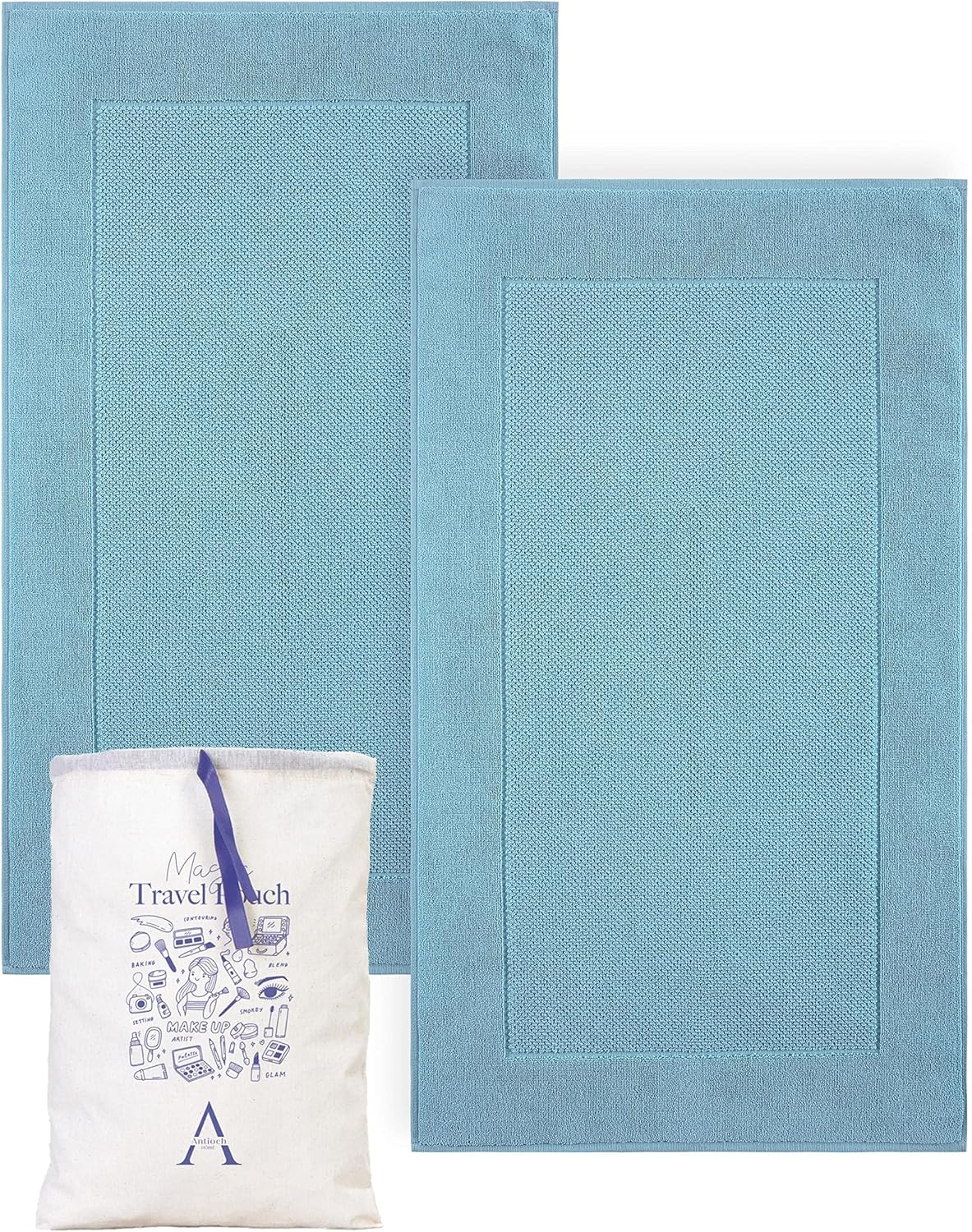 Antioch Home Turkish Cotton Bath Mats for Bathroom Floor