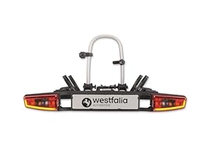 Westfalia Bikelander Fahrradträger für die Anhängerkupplung | Kupplungsträger für 2 Fahrräder | E-Bike geeignet | zusammenklappbar | LED-Hybrid-Leuchten