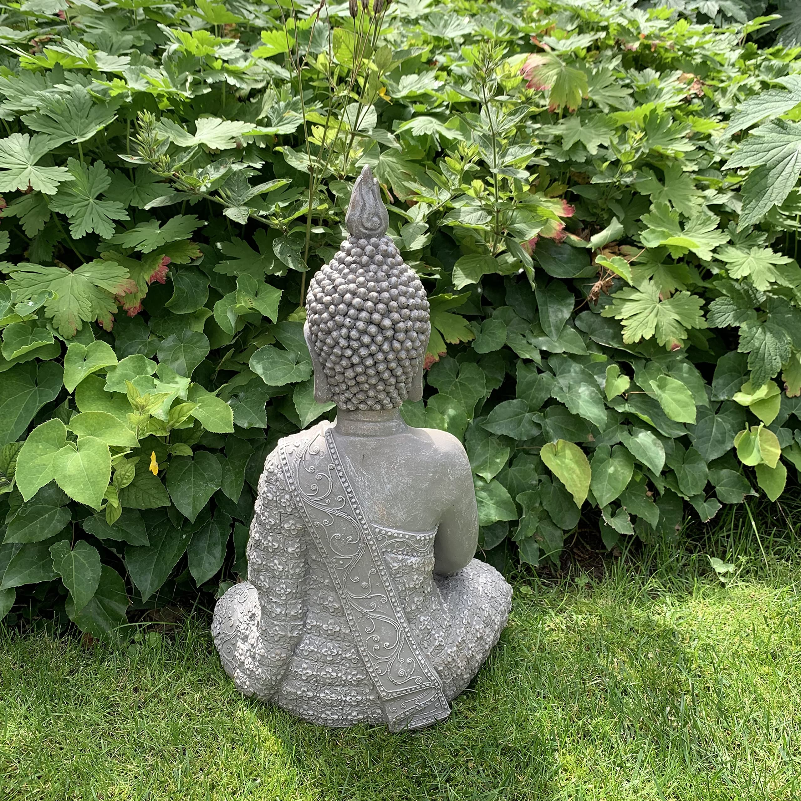 Statua di Buddha Feng Shui Grande 45cm Pietra Artificiale Imitazione Calcestruzzo
