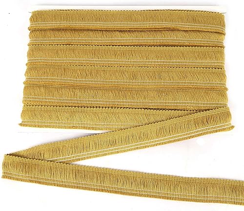 BEL AVENIR Borde de flecos de costura de 13.7 yardas x 1 pulgada, accesorio de costura para ropa, decoración del hogar, bricolaje (dorado)