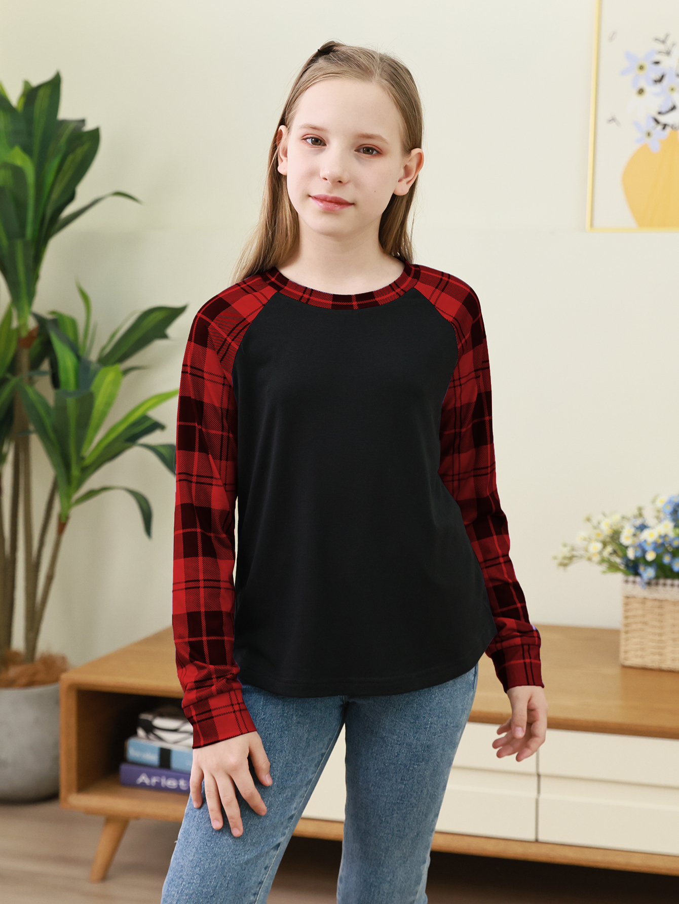 Amazon.com: GORLYA 3 Pack Girls Contrast Patchwork Raglan Sleeve T