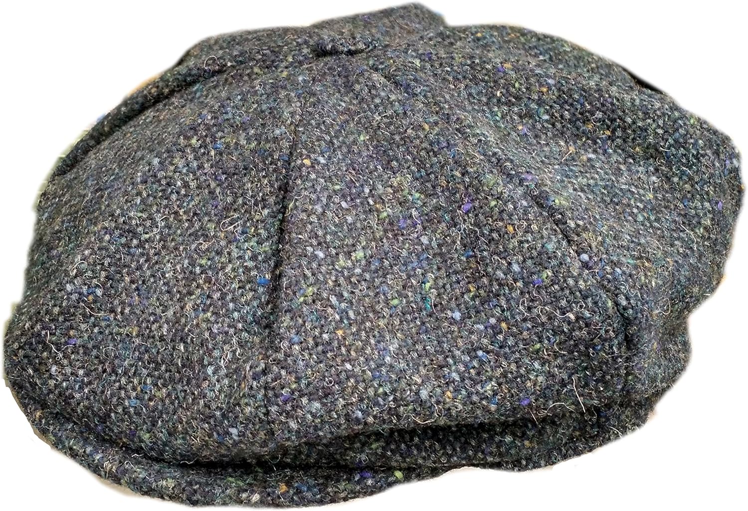 Hanna Hats Men's Donegal Tweed 8 Piece Cap Newsboy Cap, Dark Green
