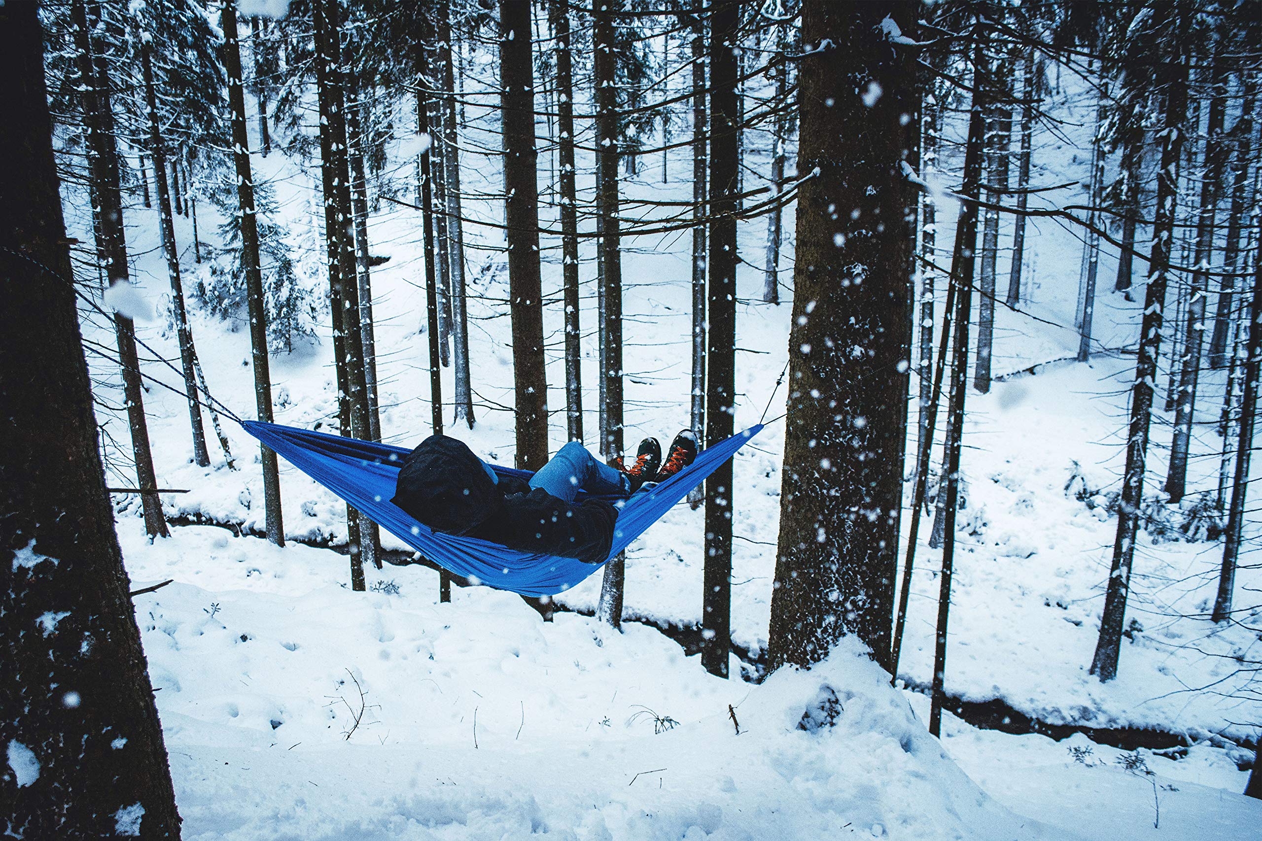 Frendo Amaca Da Escursione In Nylon, Blu, 250x130cm, Portata 100kg, Peso 540g, Leggera E Compatta, Per Trekking E Outdoor