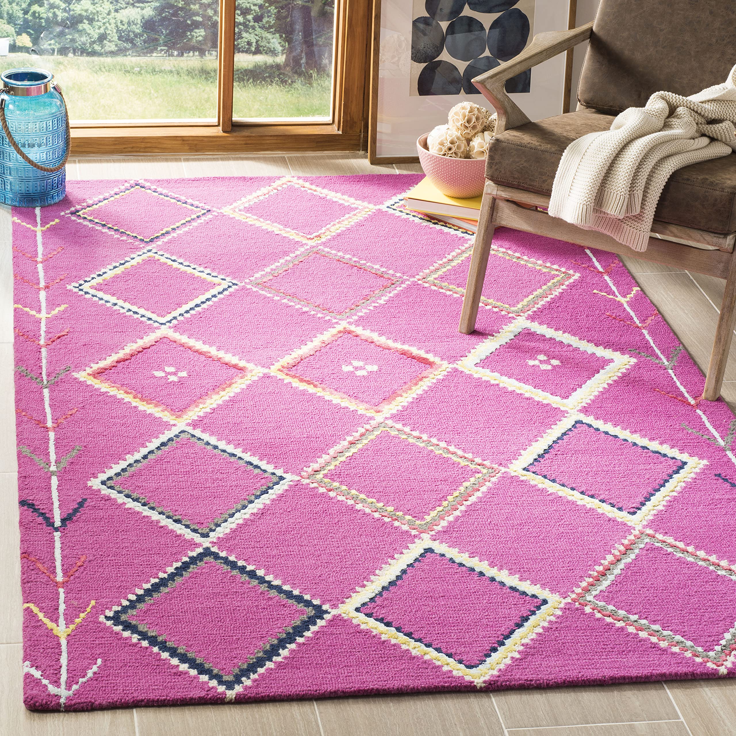 Amazon.com: SAFAVIEH Bellagio Collection 3' x 5' Fuchsia / Multi
