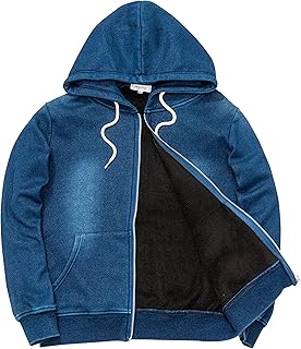 【slow&easy】裏シャギーボア カットデニム パーカー 保温性 裾リブ 上下セットアップ可 ストレッチ スウェット 西海岸【23557】