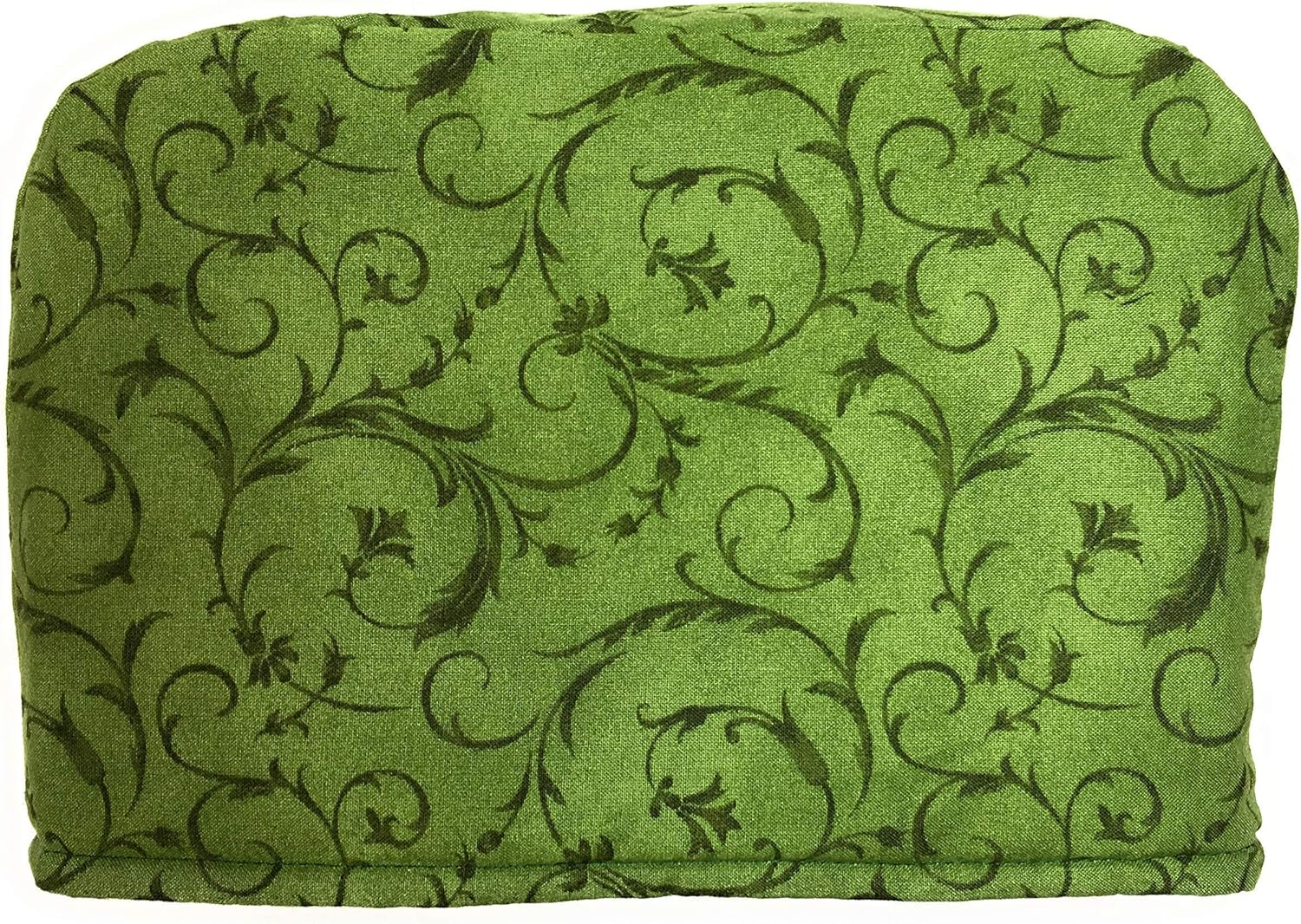 2 Slice Slot Green Scroll Reversible Toaster Appliance Dust Cover Cozy 11.5(l) x 7.5(h) x 5.5(w)