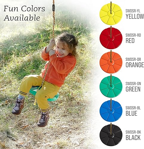 Miniatura 5 de Machrus Swingan Cool Disc Swing con cuerda ajustable, totalmente montado, verde menta