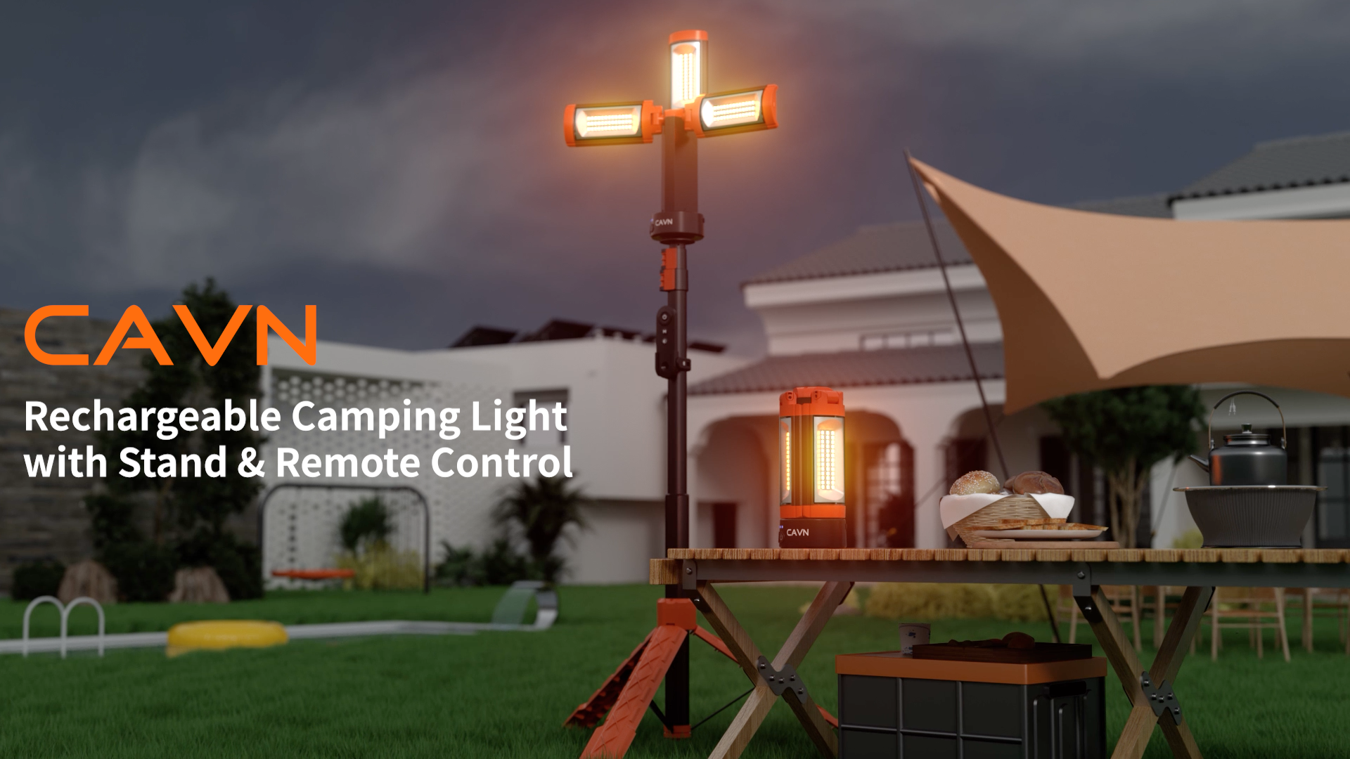 CAVN Rechargeable Camping Lights with Remote & Detachable Tripod
