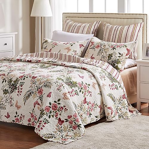 Vista 2 de Conjuntos de edredones con diseño de mariposas Greenland Home, Algodón, Multicolor, King Mariposas,Colorado Lodge,Katy,Felicidad,Medina