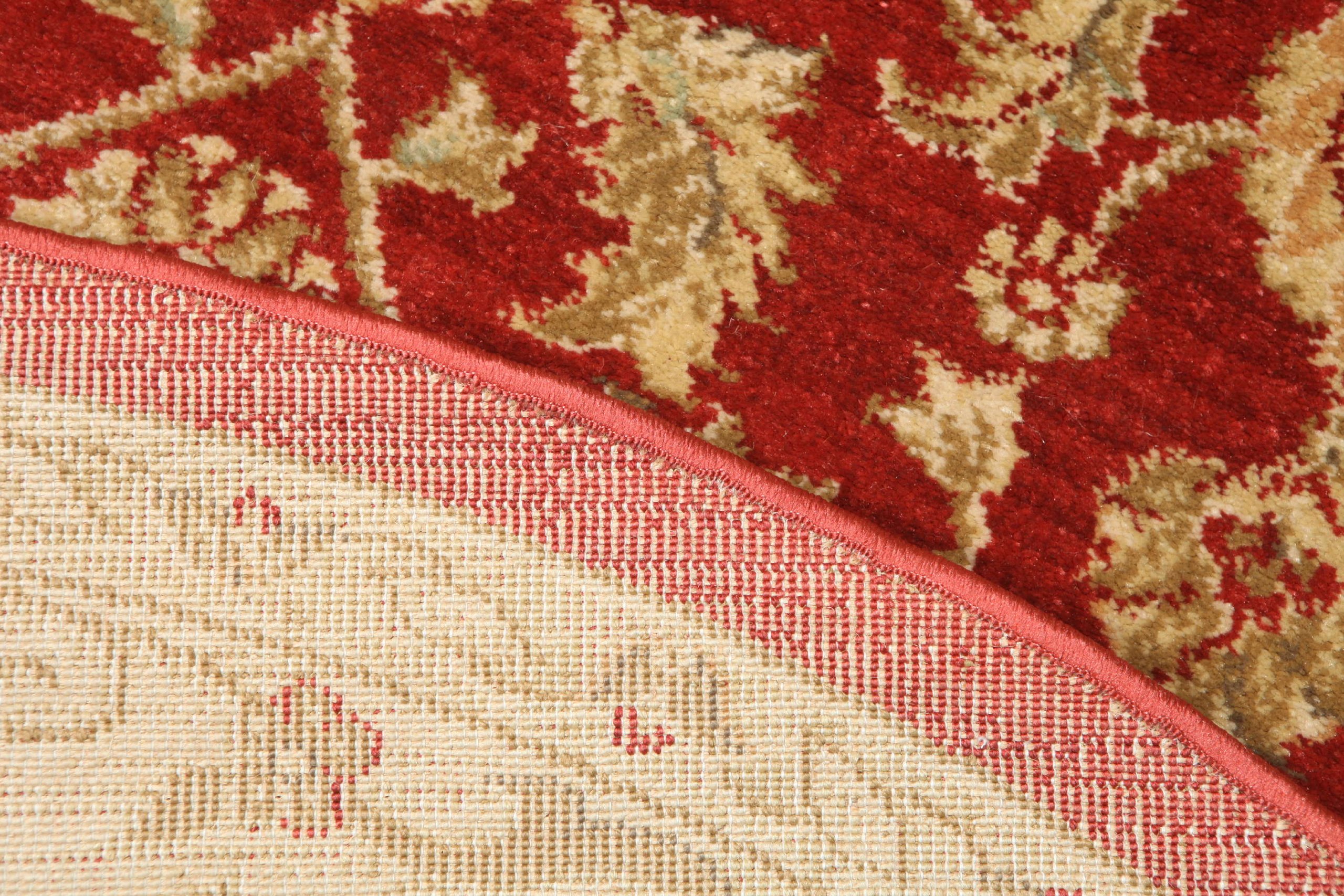 RugVista Ziegler Kaspin Teppich, Ø 150 cm, Rot | Orientalische, Rund, Niedriger Stapel, Nur chemische Reinigung, Oeko-Tex 100, Wohnzimmer, Esszimmer, Schlafzimmer, Küche