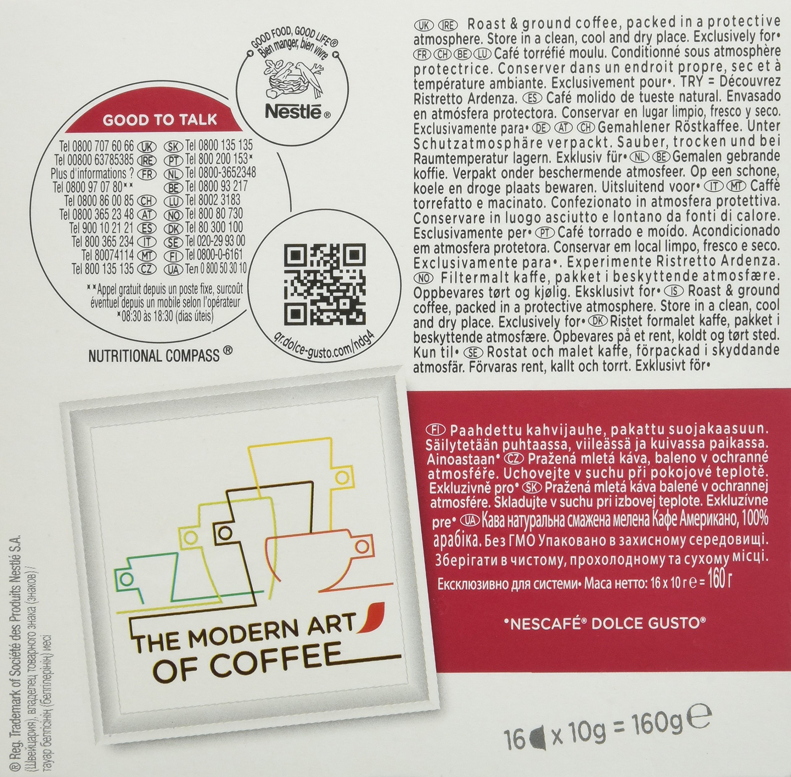 96 Cialde Capsule Nescafe' Dolce Gusto Caffe' Americano Originali
