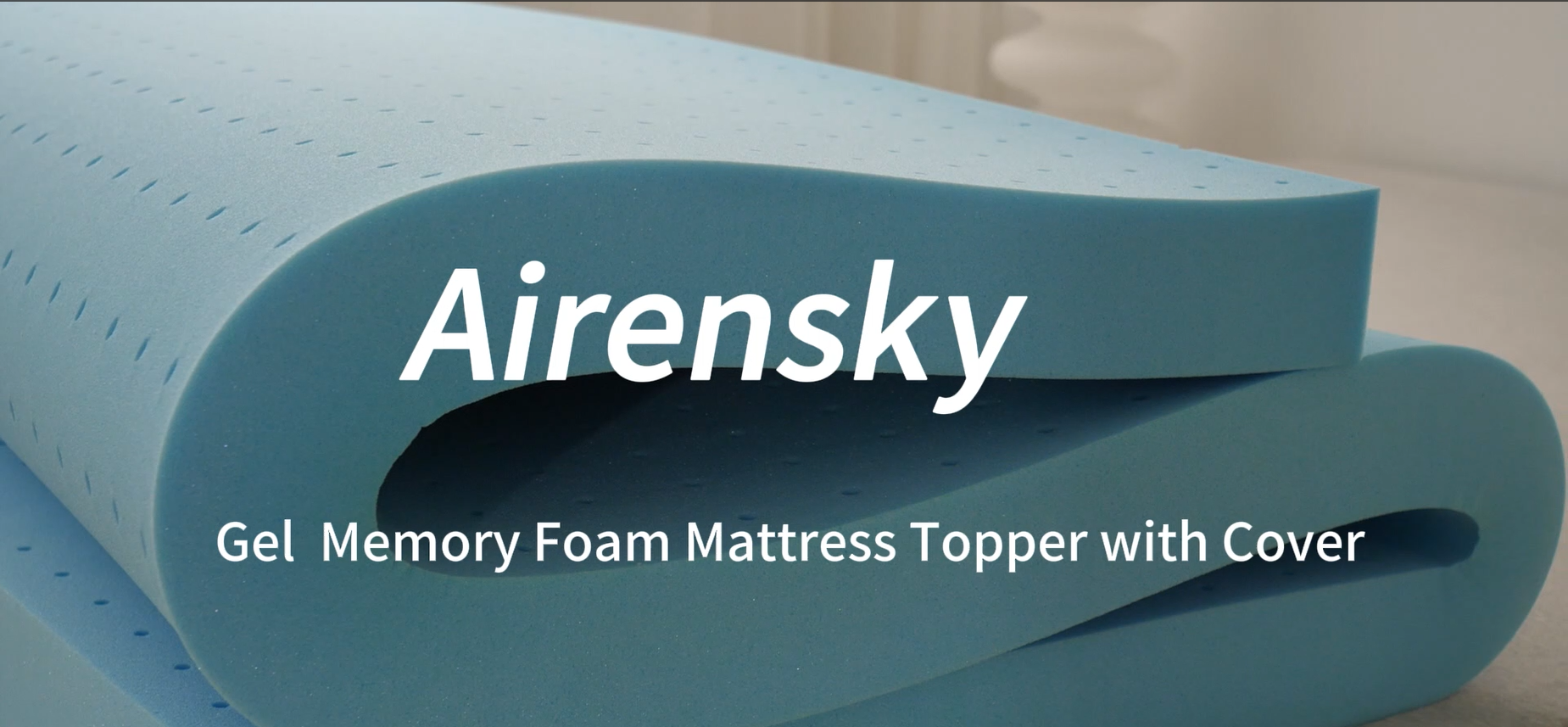 Topper In Memory Foam Airensky 5 Cm Con Gel Rinfrescante – Letto Matrimoniale XL 99x203 Cm, Copertura Rimovibile - 2