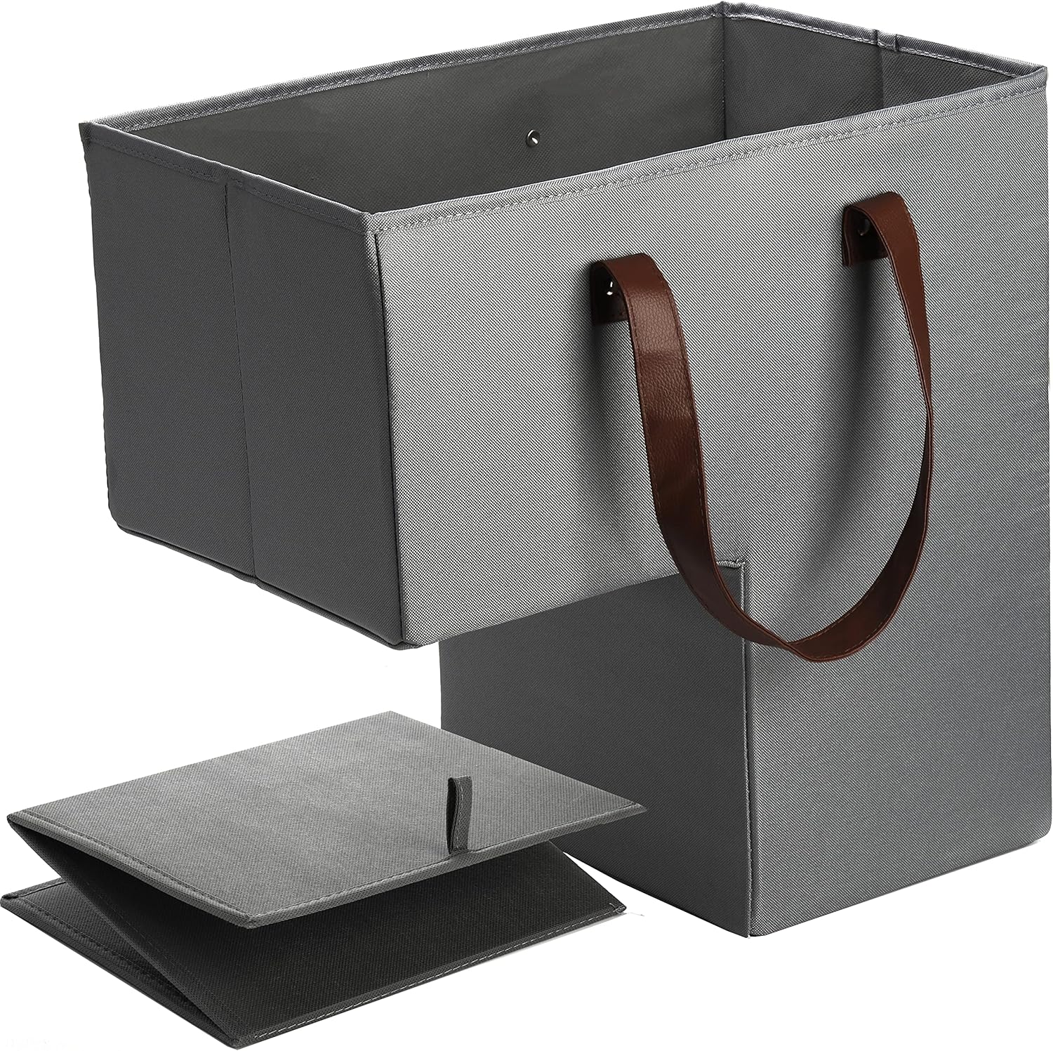 WUWEOT LShape Stair Basket, Foldable Staircase Storage Bin, 16" Larger