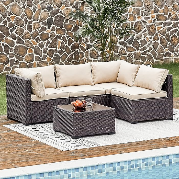 Buy Natural Expressions 5 Piece Wicker Patio Sectional Furniture Sets