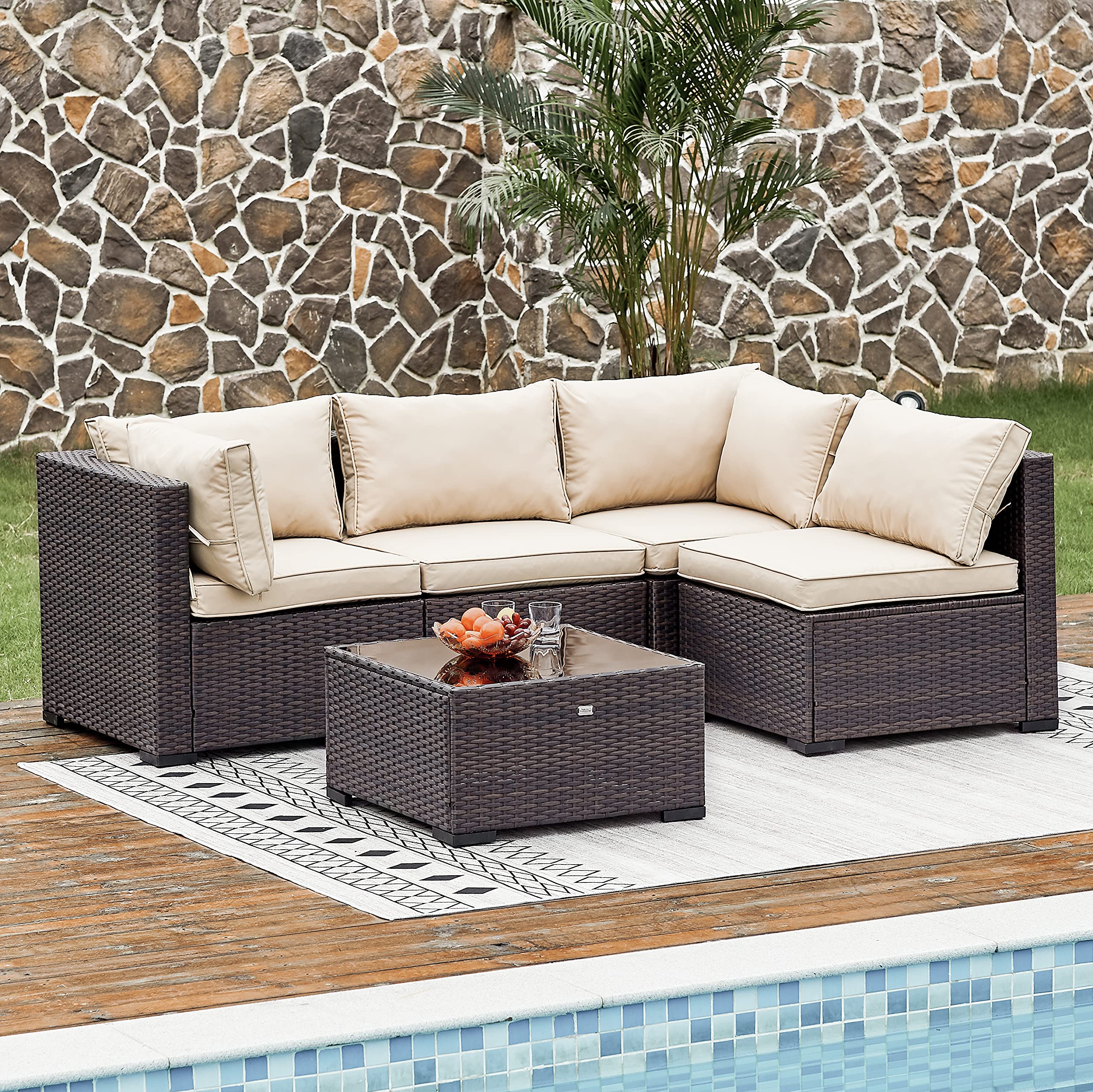 Buy Natural Expressions 5 Piece Wicker Patio Sectional Furniture Sets
