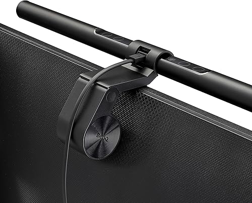 Vista 3 de BenQ Luz de monitor de pantalla, lámpara LED para monitor de computadora, atenuación automática, características de ajuste de tono, barra de luz