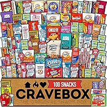 CRAVEBOX Snack Box (100 Count) Halloween Variety Pack Care Package Gift Basket Adult Kid Guy Girl Women Men Birthday College Student Office College Back to School