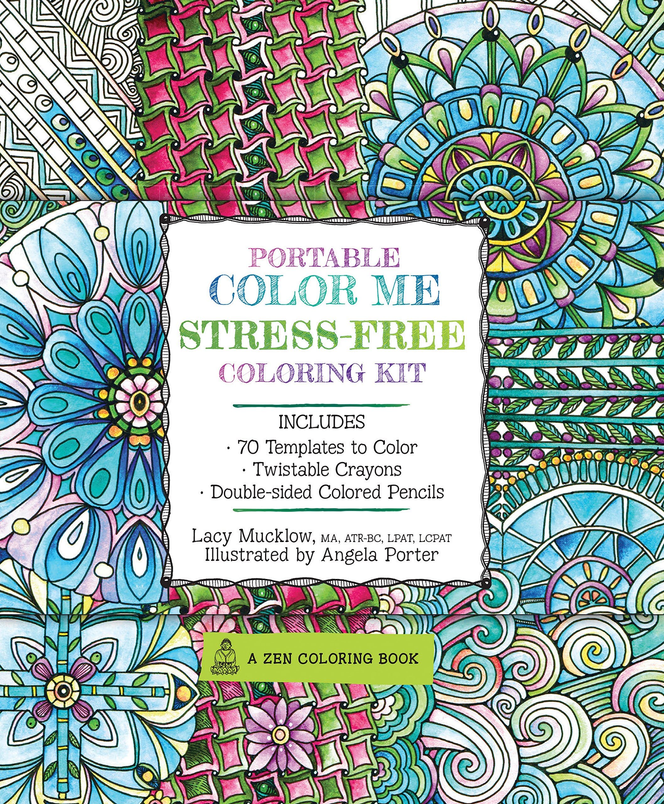 Portable Color Me Stress-Free Coloring Kit: Includes Book, Colored Pencils and Twistable Crayons (A Zen Coloring Book) Paperback โ November 1, 2016