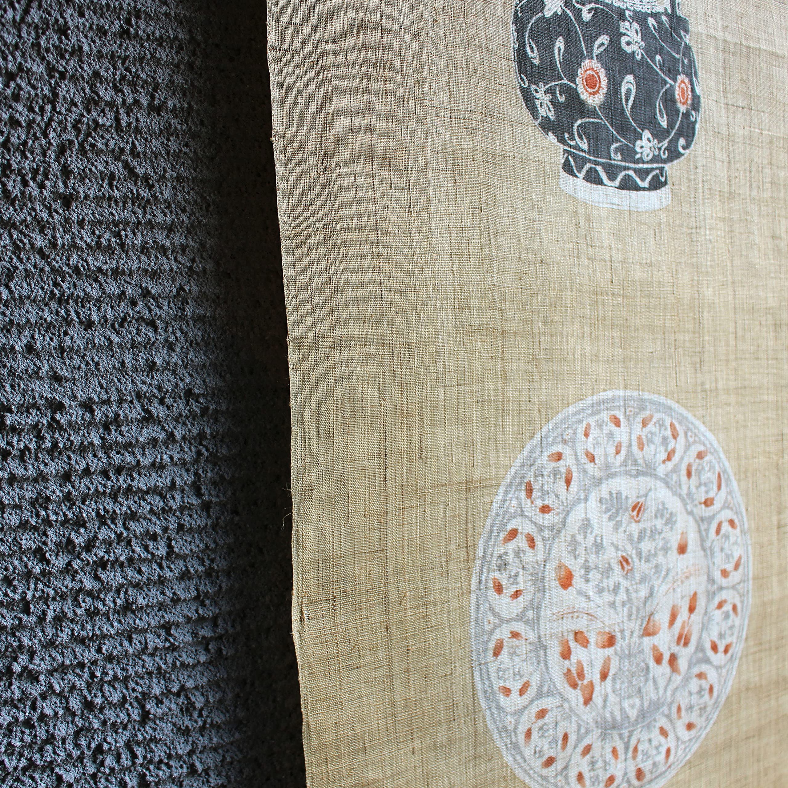 Amazon.co.jp: 本麻タペストリー IZNIK 亜麻色 W45×H120cm 【職人が手