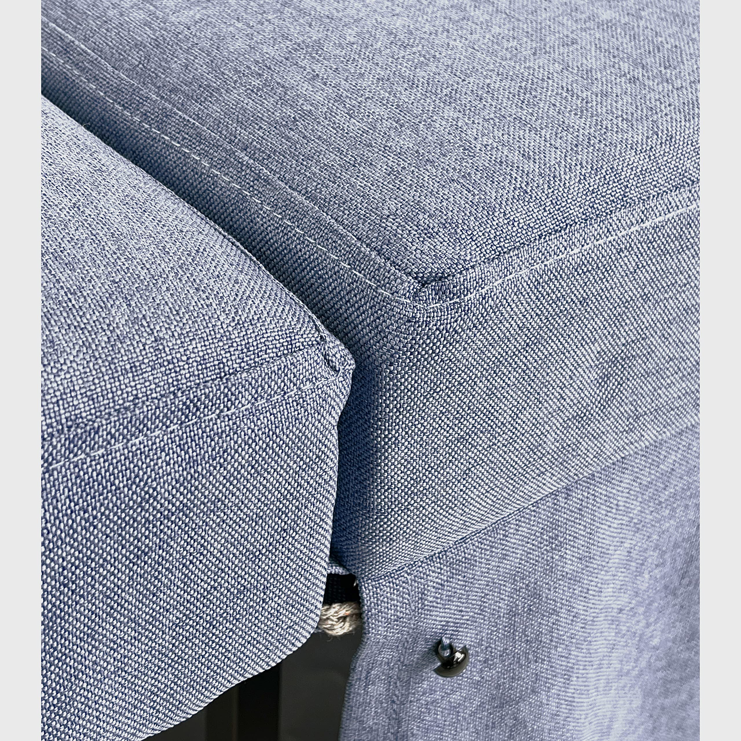 Brigros WeHome - Pouf Letto In Tessuto Bibi, Pouf Letto Singolo Facile Da Aprire E Chiudere, Poltrona Relax Dotata Di Cuscino, Letto Singolo Adatto Per Cameretta O Salotto (Jeans)