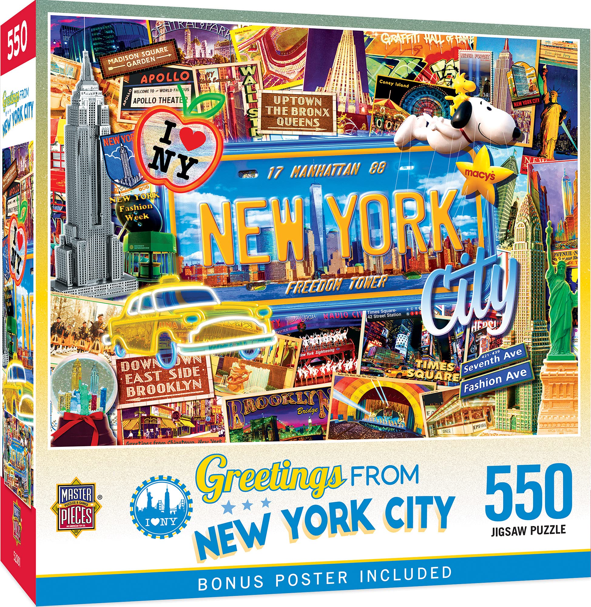 Masterpieces550 Piece Jigsaw Puzzle, New York, Fun for Adults, Family, Kids, 18" x 24"