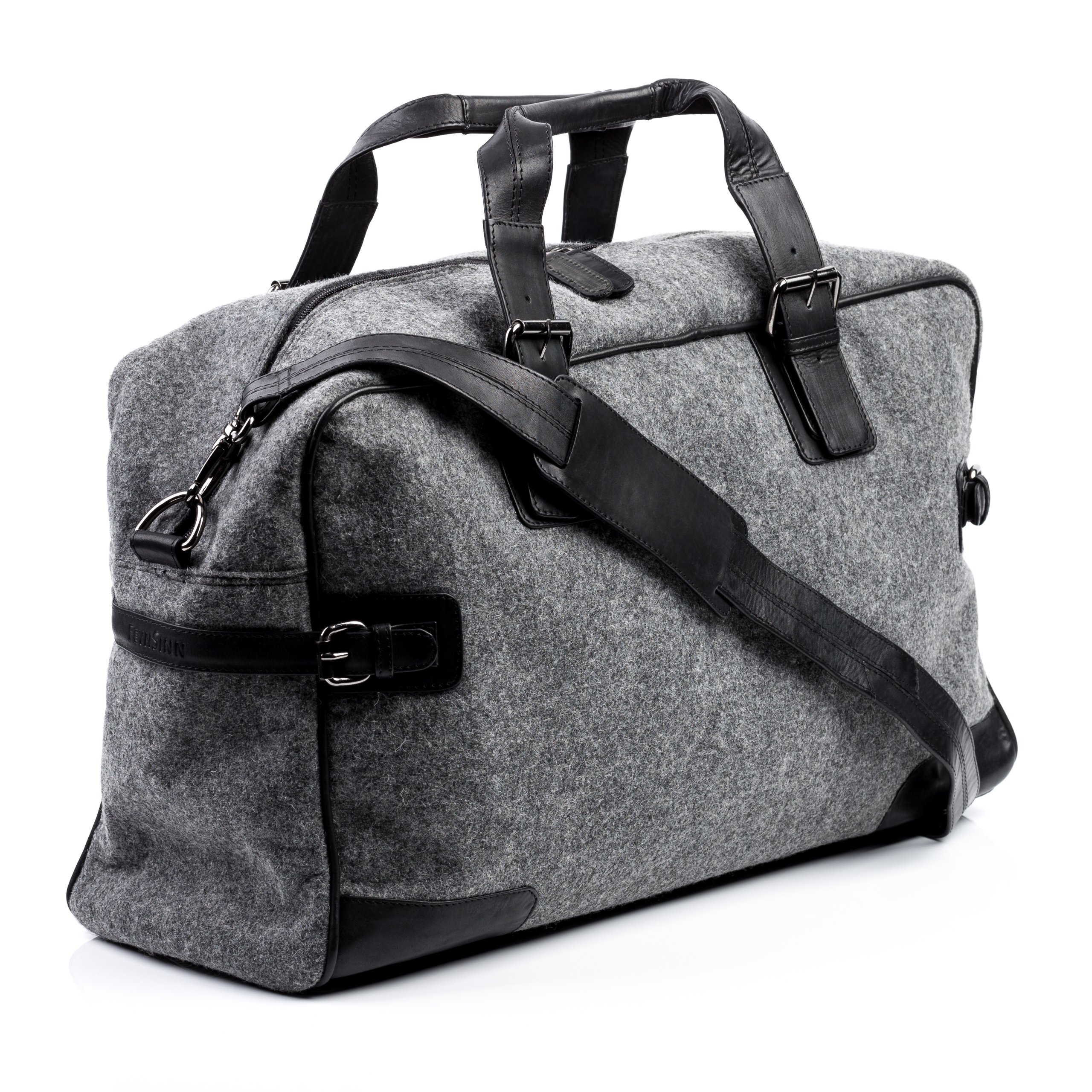 Berlin Bolso de Viaje Grande Cuero I Bolso de Deporte Fin de Semana I Maletín Viaje Weekender, Equipaje de Mano Cabina Roberto Negro Hecho a Mano