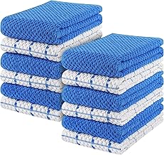Utopia Towels - Kitchen Towels, 12-Pack - 15 x 25 Inches, Dobby Weave Kitchen Towels - 100% Ring Spun Cotton Super Soft and Absorbent Dish Towels, Tea Towels and Bar Towels (Blue)