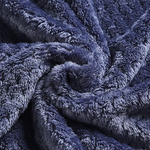 Miniatura 8 de Thesis Manta de forro polar para sofá, manta de medianoche  Manta de microfibra texturizada de punto gofre, acogedora manta suave, 50 x 60 pulgadas