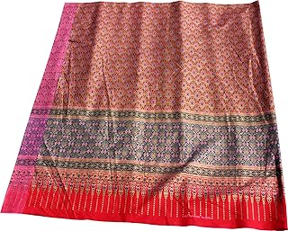 Full Funk Sukhothai Batik Fabric in Traditional Thai Floral Print 70x40 inch, Red