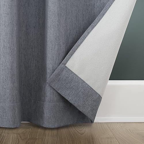 Miniatura 5 de Sun Zero Jules - Cortina opaca total con bolsillo para barra, 40 x 63 pulgadas, color azul