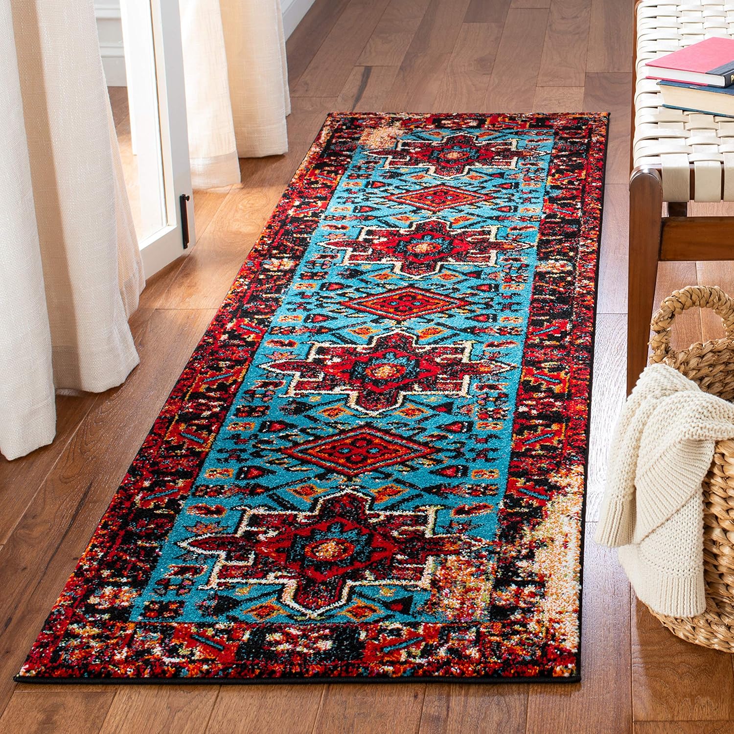 SAFAVIEH Vintage Hamadan Collection Runner Rug – 2’3″ x 10′, Red & Light Blue, Oriental Persian Design, Non-Shedding & Easy Care, Ideal for High Traffic Areas in Living Room, Bedroom (VTH211Q) SAFAVIEH Vintage Hamadan Collection Runner Rug – 2’3″ x 10′, Red & Light Blue, Oriental Persian Design, Non-Shedding & Easy Care, Ideal for High Traffic Areas in Living Room, Bedroom (VTH211Q)