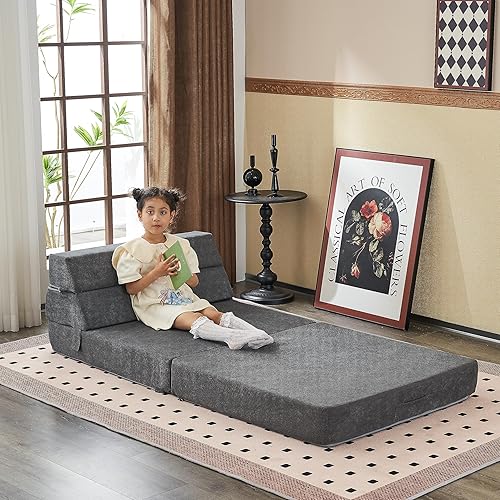 Miniatura 8 de jela Colchón plegable para sofá cama, tela de lujo, sofá cama, colchón de piso, sofá plegable para habitación de invitados, sala de estar (83 x 33