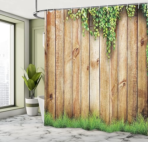 Vista 18 de Ambesonne, cortina de ducha cuatro estaciones